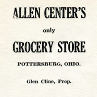 Advertisement for Pottersburg Grocery